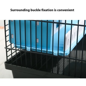 Il legno con motivo solido da 47 pezzi fornisce accessori di base per la modifica della gabbia per il criceto a doppio strato Villa per animali domestici mobili - Product Image 2