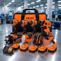 Kit combiné 3 pièces sans fil Ekiiv DW-2103 20V 4.0Ah FlexVolt Advantage Li-Ion, batterie sans balais, pour usage industriel/bricolage, compatible OEM
