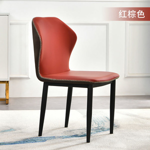 Nouveau restaurant moderne <span class=keywords><strong>tissu</strong></span> salle à manger <span class=keywords><strong>chaise</strong></span> pied en métal PU cuir salle à manger chaises - Product Image 6