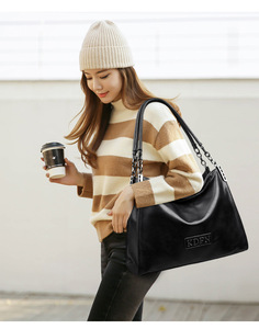 Bolso de hombro tipo mensajero para mujer, bolso de mano de gran capacidad, versátil, a la moda, de cuero suave, de cuero PU, con una sola cremallera - Product Image 2