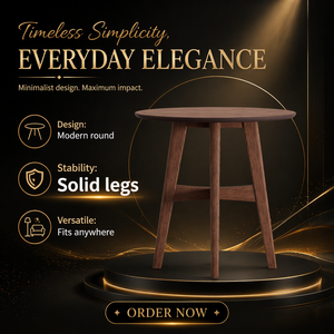 Table basse ronde <span class=keywords><strong>en</strong></span> bois au design moderne du milieu du siècle avec quatre pieds coniques pour salon - Product Image 6