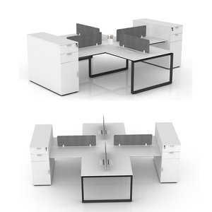Oem/odm Modern Office Furniture Design Panel System <b>Dividers</b> Aluminum Partitions With Drawers Office Cubicle Table Workstation - Product Image 3