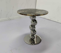 Support de table d'appoint en acier inoxydable de luxe léger, pied en pierre de marbre, support en pierre, pied incliné, table basse, support en métal