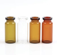 Flacon d'échantillon en verre vide jetable avec bouchon à vis, transparent ou ambré, pour stockage de liquides en laboratoire