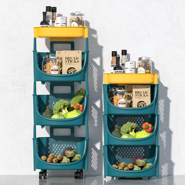 2022 Hot Sale Freely Adjustable Multi-tier Portable Unit Basket Kitchen Organizer Storage Rack
