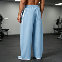 Pantalon de jogging ample et décontracté pour homme, taille mi-haute, en coton épais, idéal pour le sport, la gym et le streetwear – Vente en gros