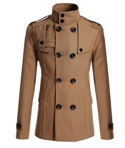 Nuovo Cappotto <span class=keywords><strong>di</strong></span> Lana alla <span class=keywords><strong>Moda</strong></span> per Uomo, Vestibilità Slim, Lunghezza Media, Comodo <span class=keywords><strong>Trench</strong></span> Coat Maschile - Product Image 3