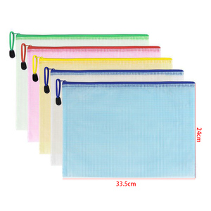 Biểu tượng tùy chỉnh in trắng đen A4 A3 thư Kích thước <span class=keywords><strong>PVC</strong></span> Vinyl rõ ràng du lịch không thấm nước nhựa Zip Lớn Túi lưới túi tài liệu - Product Image 1