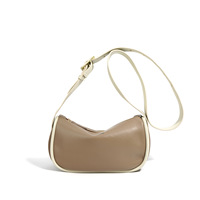 Vente en gros de sac à bandoulière en cuir véritable pour femmes, mode décontractée, sac à bandoulière, couleur contrastée, sac pour femmes en cuir de vachette