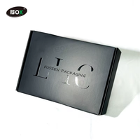Boîte d'emballage pour perruque en papier rigide noir de qualité supérieure avec logo personnalisé, garantie de qualité, épaisseur 2 mm, gaufrage UV, doublure en éponge, écologique