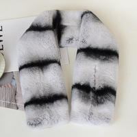 Nouvelle mode hiver femmes fourrure écharpe Double face épaissie Chinchilla couleur réel Rex lapin fourrure cryptographique cryptage fourrure