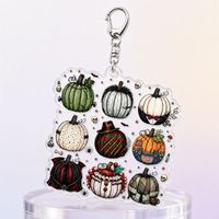 Porte-clés en acrylique personnalisé en gros, porte-clés citrouille d'Halloween, breloque personnage de film d'horreur, cadeau effrayant, cadeau personnalisé en gros pour