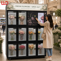 Distributeur automatique de fleurs fraîches en acier inoxydable à 10 portes, écran tactile, options de paiement multiples, gestion basée sur le cloud