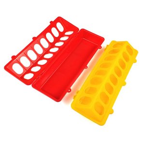 鸡喂食器翻盖式家禽喂食器，带16孔翻盖式鸟小型家禽喂食器30厘米长 - Product Image 4
