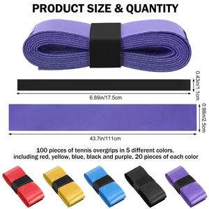 Overgrip colorato da Tennis nero bianco fluorescente con impugnatura antiscivolo per sudore assorbente impugnatura di ricambio resistente per impugnatura - Product Image 4