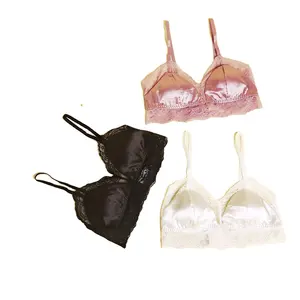 Factory Direct Sales Milk Silk Soft Breathable Lace Silk Bra Sex Ladies Girls Half-cup Bra Shockproof Summer Cool Lingerie