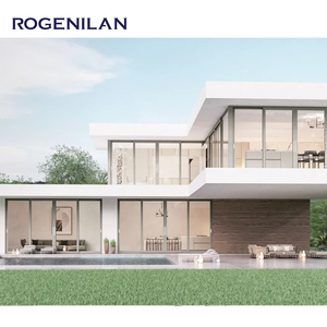Portes coulissantes en aluminium à double vitrage avec cadre en aluminium ROGENILAN, design moderne, rail en acier inoxydable - Product Image 4