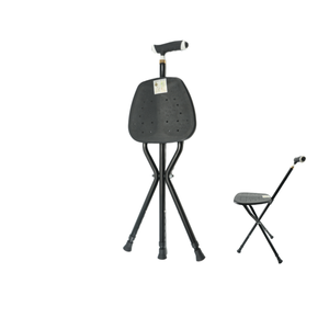 تصميم جديد مقبض ثلاثة أرجل كرسي قابل للطي متعدد الوظائف سبائك الألومنيوم للطي كبار السن مع كرسي - Product Image 1