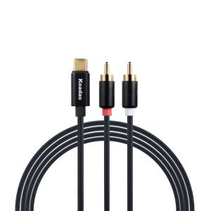 <span class=keywords><strong>Cable</strong></span> de Audio Tipo-C a 2RCA, 48Khz 16bit, Blindaje de 4 Capas, Conector Recubierto de Estaño, Carcasa de Aleación de Aluminio, Micrófono/Altavoz MP3 - Product Image 3