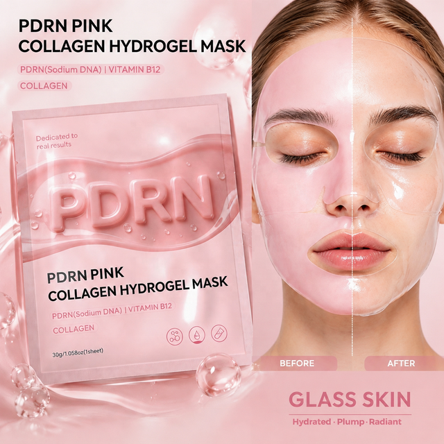 OEM Deep Overnight Bio Collagen Mask Pink Peptide Salmon DNA Pdrn Hydrogel Facial Sheet Face Mask