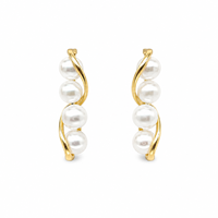 Boucles d'oreilles clous légères en argent 925 UM Jewelry, motif vigne, perles d'eau douce naturelles, unisexe, pour mariage, fête, anniversaire, usage quotidien, vente en gros