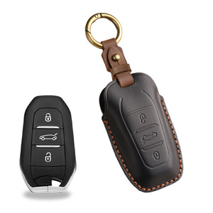 Étui à clés vintage adapté pour Dongfeng <span class=keywords><strong>Peugeot</strong></span> 5008, étui à clés en cuir véritable avec boucle - Product Image 6
