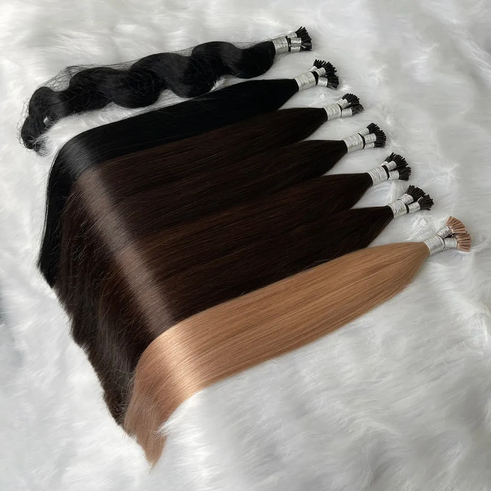 Body Wave 100g Keratin Tip Hair Extension Cabello Humano Natural Real Raw Virgin Remy Russian Itips I Tip Human Hair Extensions