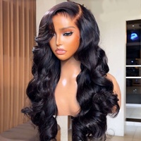 Peluca de Cabello Vietnamita Virgen con Encaje HD 13x4, Peluca de Cabello Humano Liso Vietnamita con Encaje Frontal Transparente HD Completo Sin Pegamento