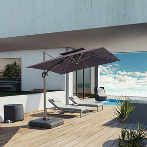 [Unique Market] Banco de Energía Solar USB de Último Diseño con Doble Tirador Diagonal, Soporte de Aleación de Aluminio Resistente para Patio de Hotel - Product Image 3