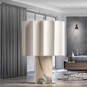 Modern Minimalist Marble Living Room Designer Creative Pleated Cloth <strong>Cover</strong> Bedroom <strong>Headboard</strong> bar Touch Decoration Table Lamp - Product Image 5