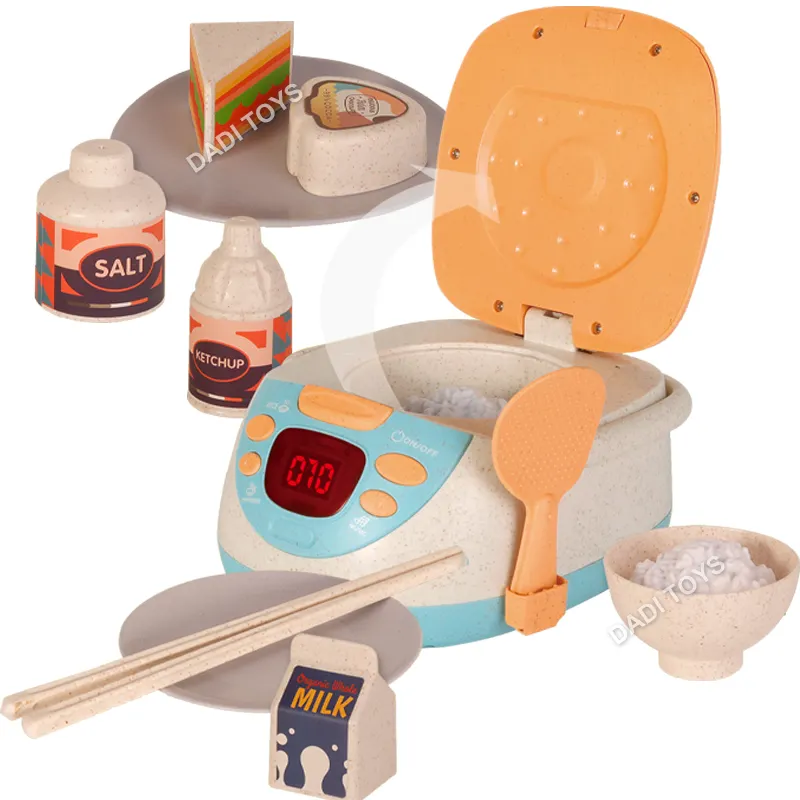 New Arrival House Game Simulation Wheat Straw Spray Mist Kitchen Toy Set Rice Cooker Toy