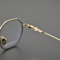 CHARMLIBRARY Monturas de Gafas Octogonales Talladas en Plata y Oro, Personalizadas, Unisex, Elásticas, con Estampado de Piloto, Transparentes, de Aro Completo