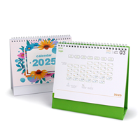 Calendrier de bureau au design nouveau, personnalisé, imprimé, à spirale, décoration de bureau, calendrier de bureau