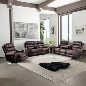 Sofás Seccionales Reclinables en Oferta, Cómodos Sofás Reclinables de Cuero, Juego de Muebles para Sala de Estar - Product Image 4