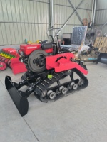 Micro-cultivateur multifonctionnel agricole sur chenilles de 25 CV, type eau et sécheresse, mini tracteur portatif