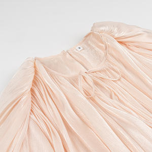 TAOP&ZA 2025 Completo Donna Stile Vintage Europeo Americano con Pantaloncini e Abito Plissettato con Nastro Vestibilità Regolare 100% Poliestere 2453 - Product Image 4