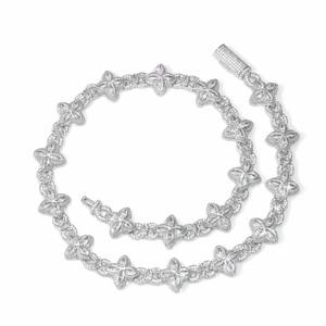 Nuoya תכשיטי זהב מצופה שרשרת תליון עין מרקיזה צבעוני מריז שרשרת תלתן יהלום בן ארבעה עלים - Product Image 6