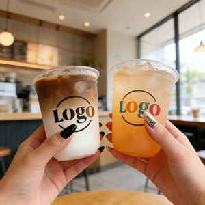 Vaso Desechable Personalizado de Fábrica 90-380/500/700U con Logotipo Impreso, en Forma de U, Transparente, Esmerilado, para Bebidas Frías y Calientes, con Tapa - Product Image 1