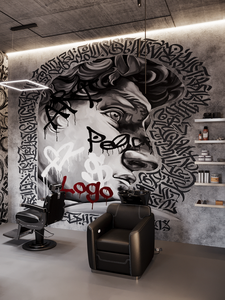Aménagement intérieur de salon de coiffure de luxe pour hommes, mobilier de salon de coiffure sur mesure, design industriel moderne, solution clé en main pour l'aménagement de boutique - Product Image 3