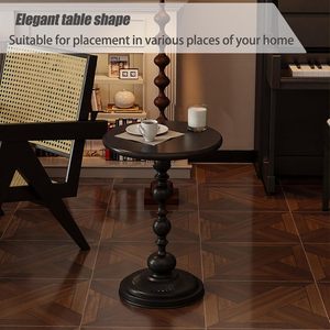 Vorriop Modern Metal <strong>Pedestal</strong> Side <strong>Table</strong> <strong>Small</strong> Coffee <strong>Table</strong> with Adjustable Height for Living Room Bed and Chair Headboard - Product Image 5