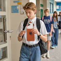 Étui de téléphone portefeuille verrouillable sans aiguille, sans danger, en PU/EVA, antichoc, protection intégrale pour étudiants, idéal pour la salle de classe, bloquant la photographie 4G/5G