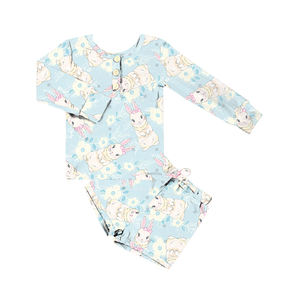 TZ-456-WXI Ropa de día para bebés recién nacidos, ropa de primavera, camiseta para niña y niño, pantalones con 3 botones, conjunto de 2 piezas - Product Image 3