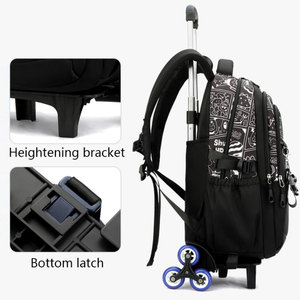 Custom Logo Trolley School Bag 18Inhces Six <strong>Wheels</strong> Rolling Convenient School <strong>Backpack</strong> Waterproof Student <strong>Backpack</strong> for Boys - Product Image 3