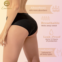 Culottes menstruelles absorbantes à 4 couches en fibre de bambou à 95 %, doublure anti-fuite, physiologiques, pour les règles