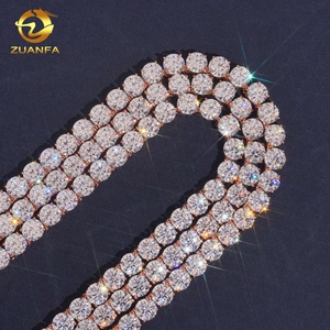 Collana Tennis Hip Hop in Argento 925 Placcato Oro Rosa con Moissanite VVS da 8mm, Stile Bling - Product Image 5