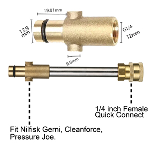 Điện máy giặt súng phun Adapter thép không gỉ Brass 1/4 nhanh chóng kết nối phụ kiện Fit <span class=keywords><strong>nilfisk</strong></span> gerni - Product Image 5