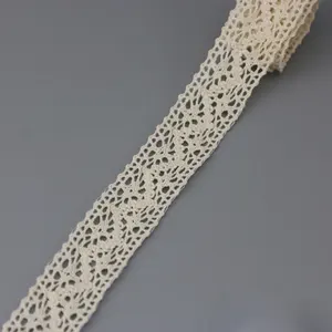 (5Meter/roll) 25mm Width Beige Cotton Embroidered Laces Net Trim Handmade DIY Decorate Skirt Sewing Craft Materials Lace Fabric