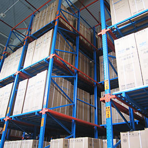 מחסן פילו מיסוך מדפים תעשייתיים משטח כונן מתכת במערכת מתלה עם גישה אחסון מלגזה - Product Image 5