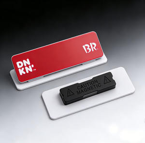 Badges nominatifs magnétiques en ABS blanc imprimé pour l'identification des employés d'entreprise et <span class=keywords><strong>de</strong></span> bureau - Product Image 1