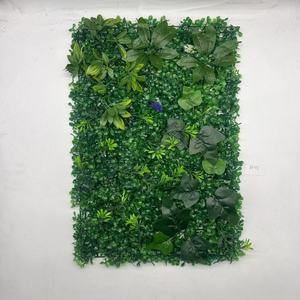 Décoration d'intérieur, jardin vertical mural, matériau PE, herbe verte et fleurs en plastique, plante artificielle, catégorie de produits de verdure - Product Image 2